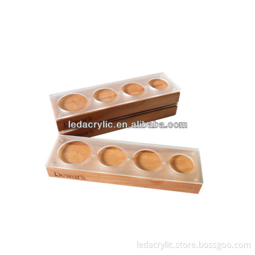 Wooden Bottle Base with acrylic panel